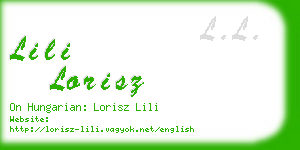 lili lorisz business card